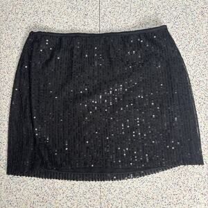 MOTEL Black Sequin Mini Skirt Medium Party 6 Rave Shiny Y2K